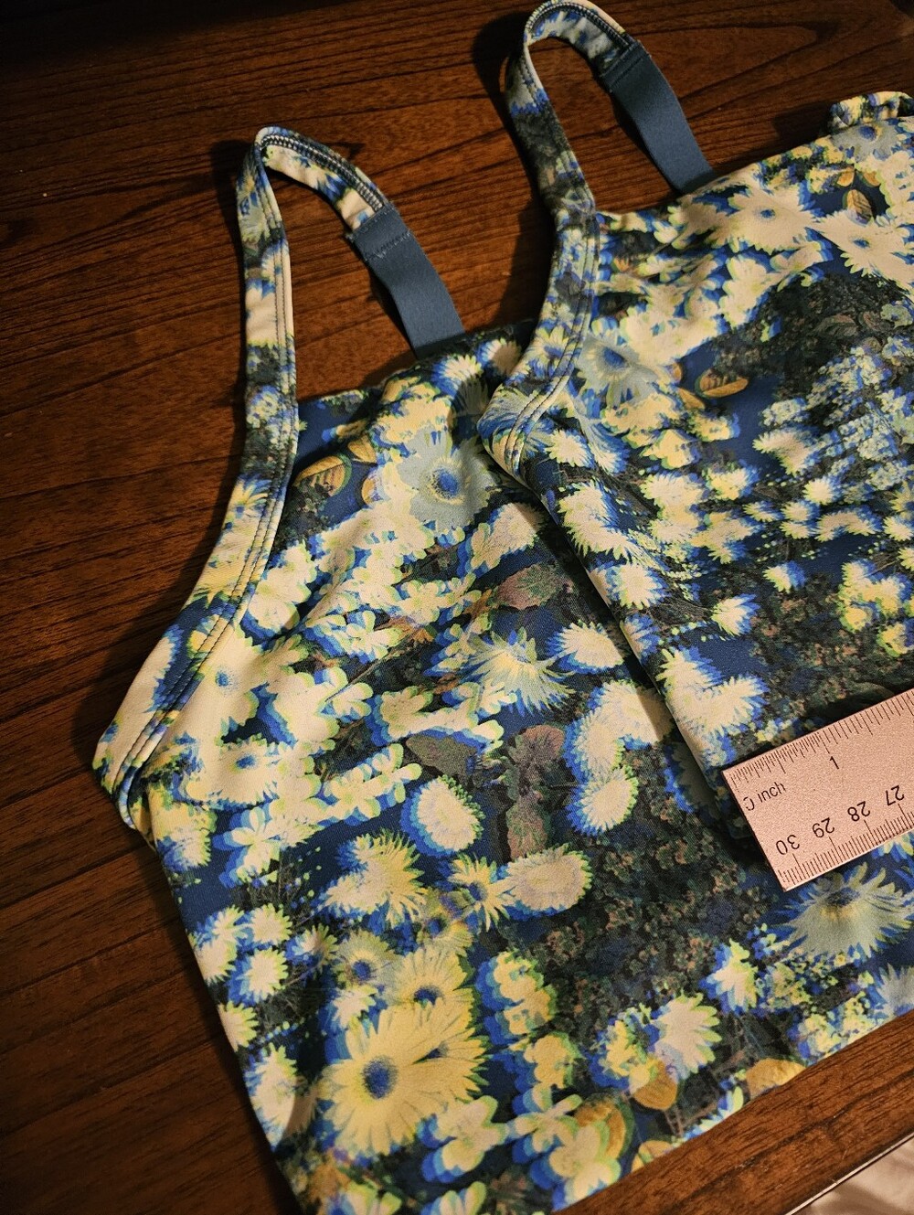 2 OFFLINE by AERIE Goals Blue Floral Sports Bra - Large - NEW NWT